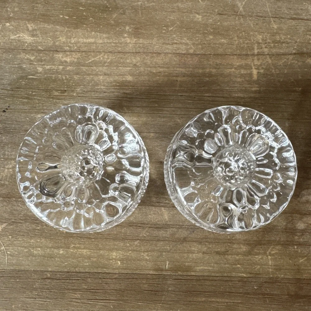 2 Vintage Iitala Finland Ultima Thule Glass Candle Holder Tapio Wirkkala MCM - Picture 6 of 7